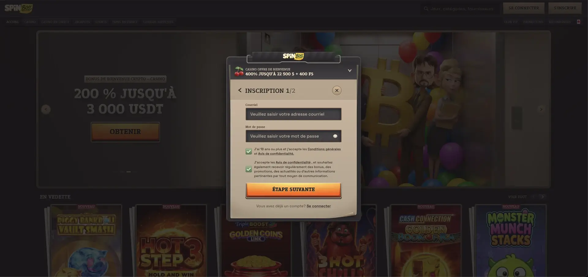 Spinboss application - interface de Spinboss