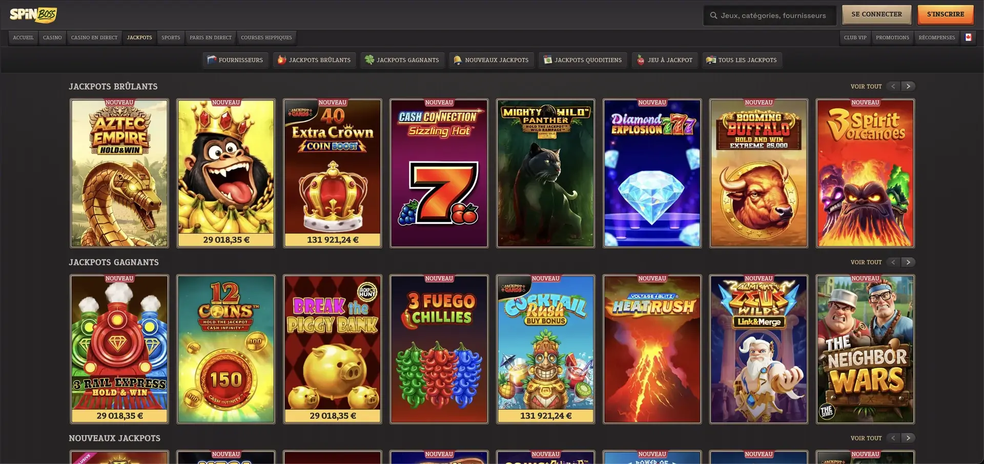 Spinboss avis - interface de Spinboss